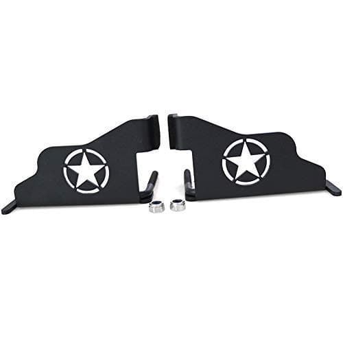 Bestaoo Steel Front Foot Pegs for 1997-2006 Jeep Wrangler TJ Exterior Door Hinge Foot Peg Rest Pedal-2pcs(Star)