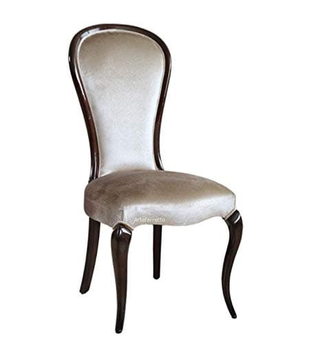 Artigiani Veneti Riuniti Shapely chair in classic -contemporary style, wood dining room chair upholstered seat and backrest, soft chair, chair for dining room, living room