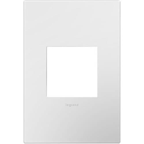 Legrand adorne Gloss White on White Backplate, 1-Gang Wall Plate | 10 Pack | AWP1G2WHW10-10PK