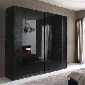 Rossetto Nightfly 2 Door Sliding Wardrobe in Black
