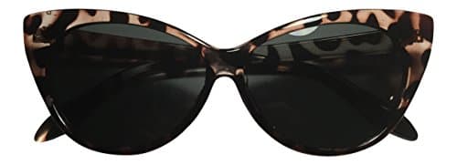 Cute Vintage Tortoise Shell Brown Cat Eye Sunglasses - 400UV Protection - Best Retro 1950's Style Glasses - For Women & Teens