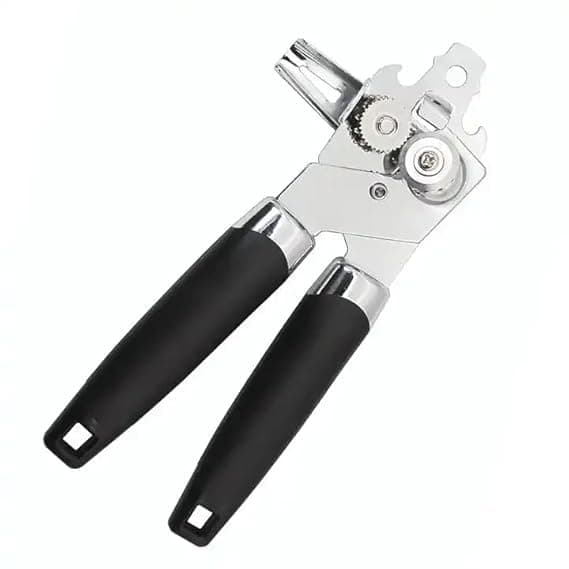 NAVA PAVA 2in1 Munual Multi Functional Tin Can Opener with Bottle Opener Stainless Steel with Anti Flip Grip Heavy Duty Kitchen Household (Can Opener 1pc)