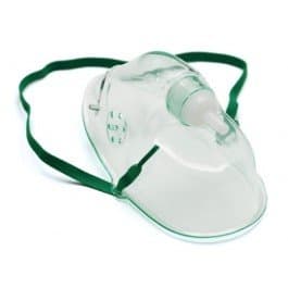 John Bunn Simple Oxygen Mask-Simple Oxygen Mask, Pediatric w/7' Tubing - Green - Case of 50