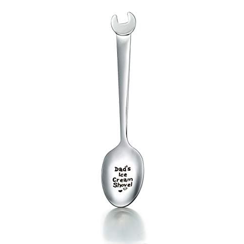 Dad Gifts Large Tablespoon Engraved Dad's Ice Cream Shovel Stainless Steel Ice Cream Spoon Round Shape Spanner Handle Gift For Dad From Daughter Son For Him Birthday