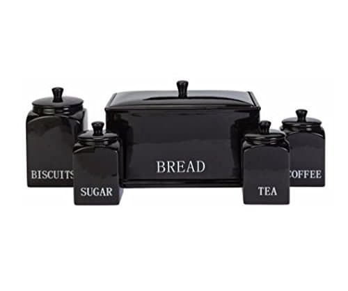 Bistro 5 Piece Ceramic Storage Set - Black by Empire Sterling