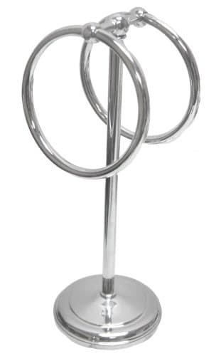 Aquatico Small 2-Ring Fingertip Fingertip Towel Holder, Chrome