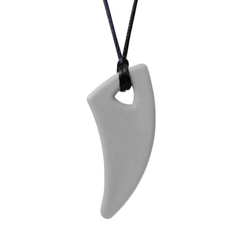 Ark's Saber Shark Tooth Chewelry Sensory Necklace Standard - Light Grey