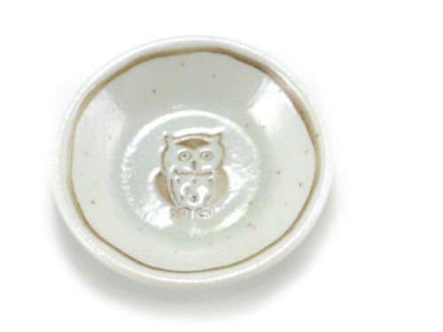 4 PCS. Japanese 3.25" Diameter Soy Sauce Wasabi Dipping Dishes Plates Lucky OWL Design