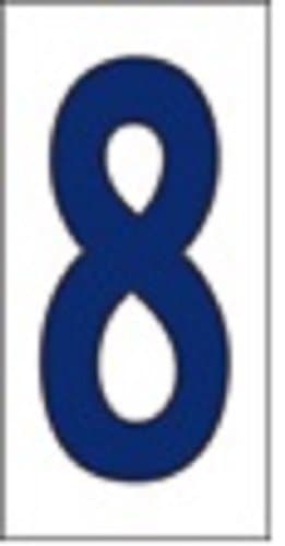 3" x 6" Ceramic Tile Address House Number Cobalt on White Block-Style Design #8 Eight