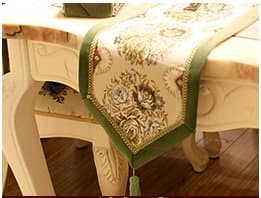 Airdodo Luxury European 12"x 96" Green Table Runner/Bed Runner