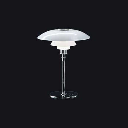 Louis Poulsen PH 4 ½ -3 ½ Glass Table Lamp, Chrome Brillant