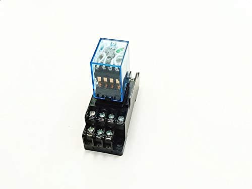 MY4NJ DC 12V Coil 3A Electromagnetic Relay 14 Pin 4PDT 4 NO 4 NC + Base Socket