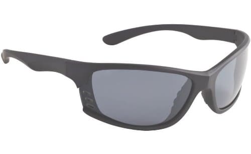 Fisherman Eyewear Buzz Sunglass, Matte Black Frame, Gray (Silver Mirror) Polarized Lens, Large