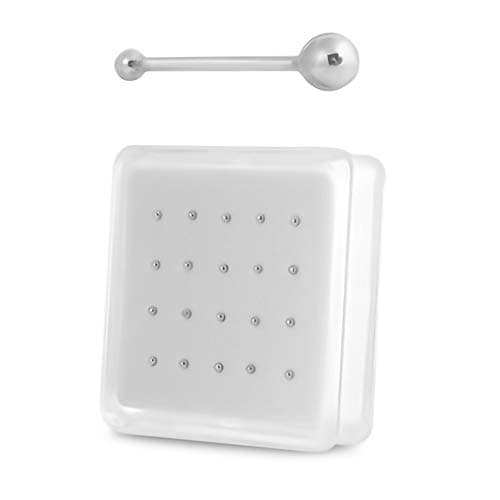 925 Sterling Silver Nose Stud (Ball & Ball End) | Cute Piercing Jewelry (1.8mm)