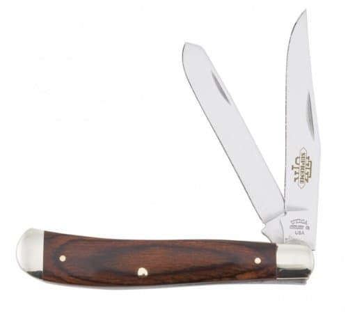 Utica Cutlery 11-22989W Trapper with Adirondack Handle, 3 7/8-Inch, Brown Wood Color