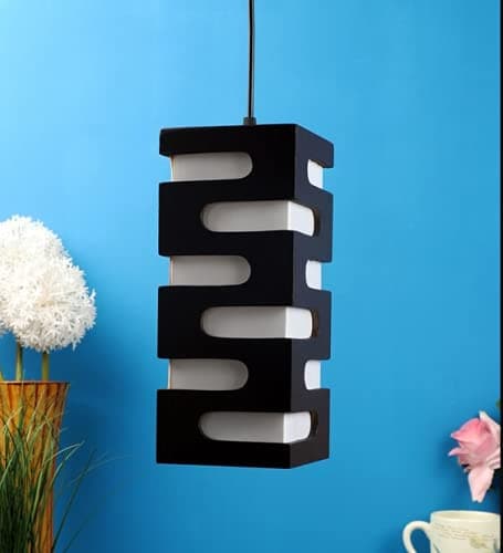 WHITERAY Wooden Leaf Designed Hanging Pendant Ceiling Light Traditional Home,Dining Room, Bedroom, Living Room,Office Decor (Hanging Light-1)