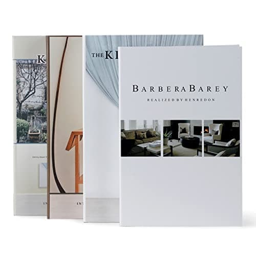 Faux Books for Decoration, Outgeek Set of 4 Coffee Table Books Decor, Fake Books Fashion Decorative Books for Display, Office Home Decor, Bookshelf, Farmhouse Decor, Living Room (Blue,Gold)