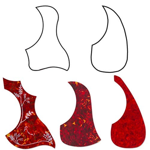 Pakala66 Acoustic Guitar Pickguard Pack of 8－Hummingbird and Water Shaped Self Adhesive (5 Pack)