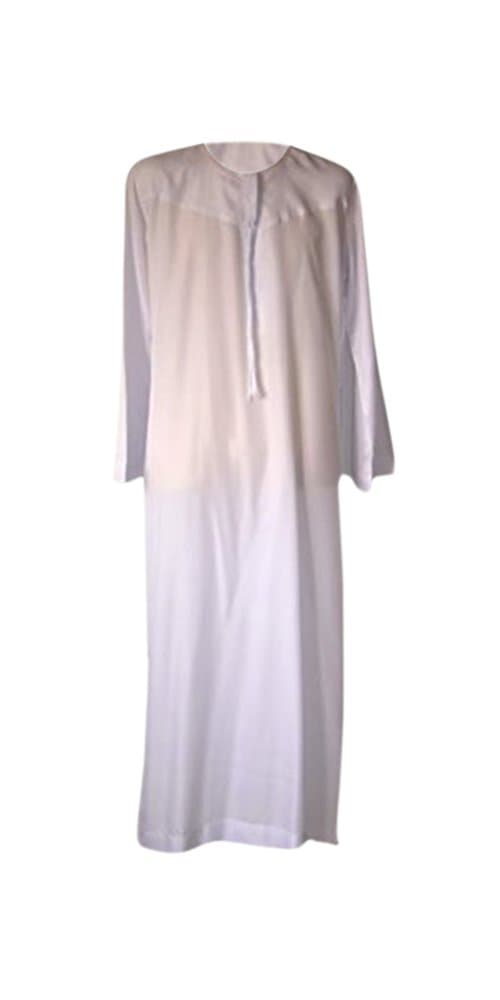 Colour Thobe UAE Omani Dishdasha White Green Blue Cream Black Arabic Arab Afghan Saudi Moroccan (58, White)