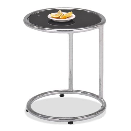 Leick Round Glass Sofa Serving Table