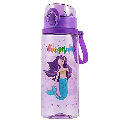 Home Tune 24oz Kids Water Bottle for School Girls, Soft Chug Lid, BPA FREE, Leak Proof, Easy Clean - Mermaid