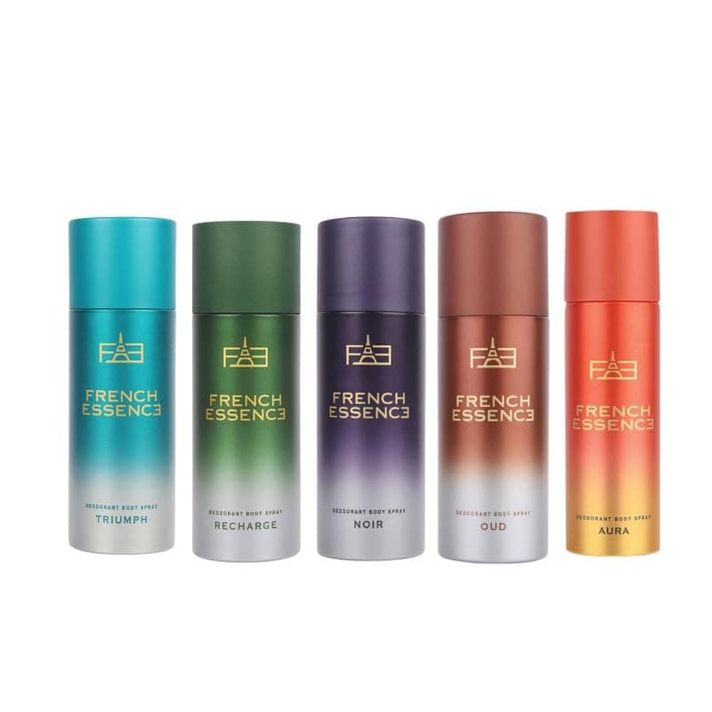 Deodorant Body Spray For Men & Women 50ML, Long Lasting Unisex Perfume (Pack of 5 (Grace, Noir, Oud, Recharge, Triumph)