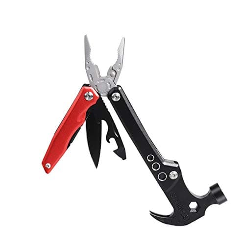 Multi-Plier- Portable Stainless Steel Multipurpose Tool Multifunctional with Philips Screwdriver,Pliers Mutitools (Black and Red)