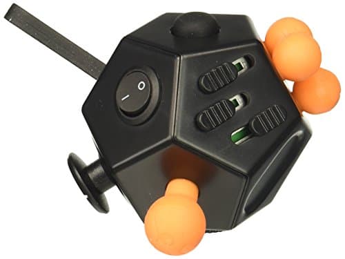 Fidget Dodecagon – 12 Sided Fidget Cube Relieves Stress and Anxiety – Toy Increases Focus and Attention for Children and Adults with ADHD, ADD OCD, and Autism (Black)