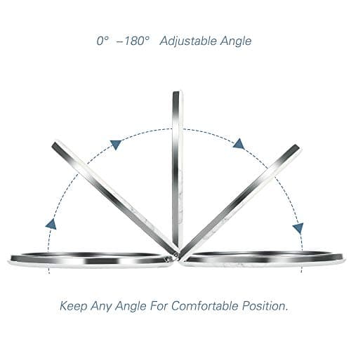 Double Side Compact Magnify Mirror - Cosmetic Mirror with 5X Magnifying Side & 1x Side,Elegant Pocket Mirror, Perfect for Purses, Handheld Travel Makeup Mirror - White Marble Edition