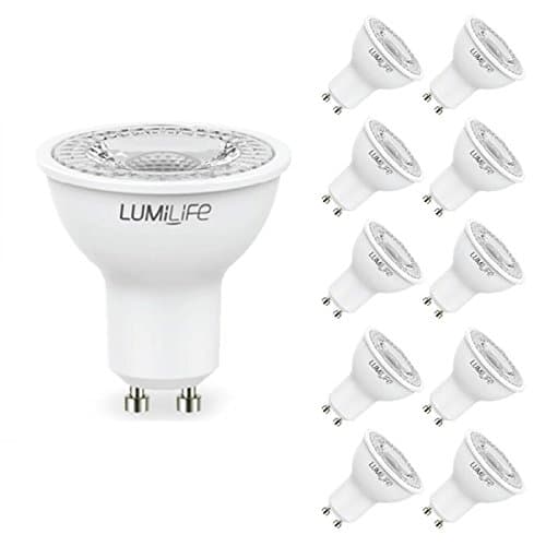 Lumilife 7W GU10 LED Spotlight - 520 Lumens - 10 Pack - Dimmable - 4000K - 70W Replacement