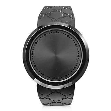 Unisex Touch Screen Blue LED Flashing Black Silicone Band Wrist Watch #00194844