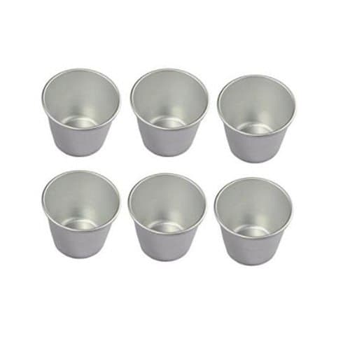 6 PCS Aluminium Dariole Moulds Nonstick Individual Tumblers Popovers Chocolate Molten Pans Pudding Cups Individual Molds Brownies Tumblers Popovers
