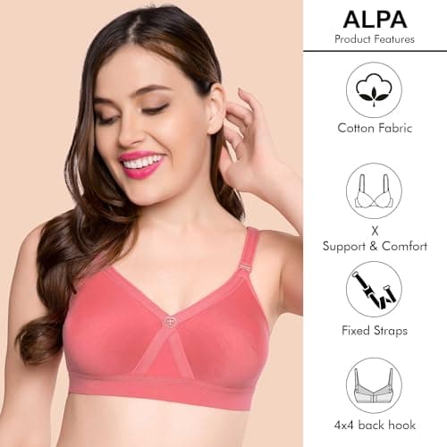 TRYLO Women's Cotton Solid Regular Fit Bra