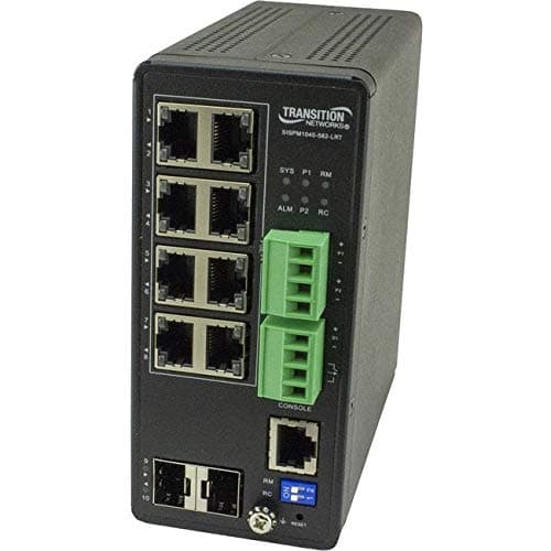 Transition NetworksSISPM1040-582-LRT Mgd Hrd Poe++ Switch [8 ]10/100perp 1000b-tpoe++ (2) 100/1000base-x Sfp