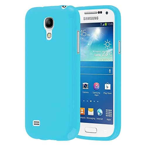 Cadorabo Case Compatible with Samsung Galaxy S4 Mini in Jelly Light Blue - Shockproof and Scratch Resistant TPU Silicone Cover - Ultra Slim Protective Gel Shell Bumper Back Skin