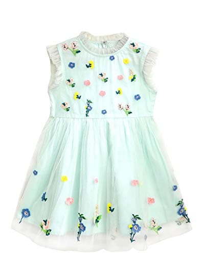 Cherry Crumble California Kids Floral Embroidered Sleeveless Fit & Flare Dress