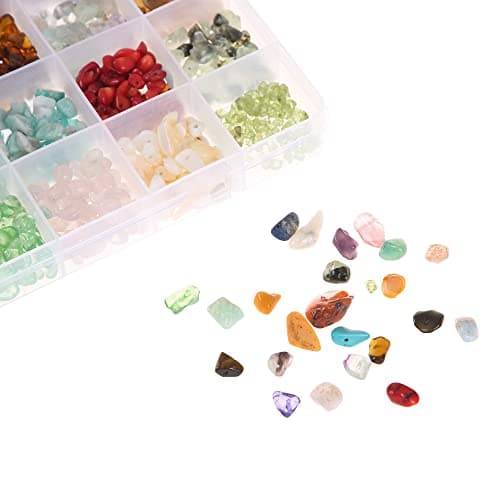 Efivs Arts 1500PCS Stone Beads Kit - 24 Styles Crystal & Gemstone Beads for DIY Crafts, Tree of Life, Holiday Gifts