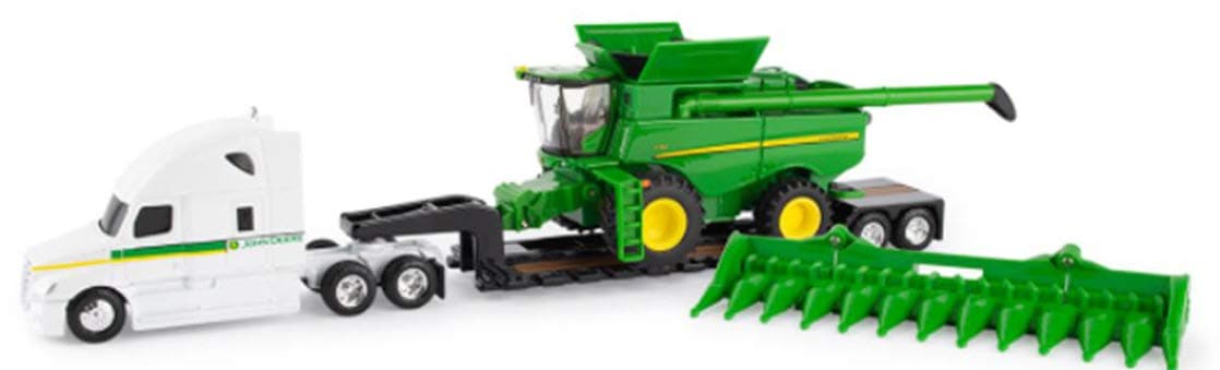 S780 Combine with Freightliner and Lowboy Trailer 1/64 Scale