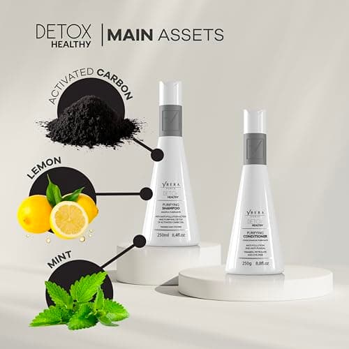 Ybera Professional Detox Healthy DUO | Refreshing Care for Oily | Prevent Hair Loss | Stimulate Growth & Improve Damaged Hair | Shampoo 8.4 Oz & Conditioner 8.8 Oz
