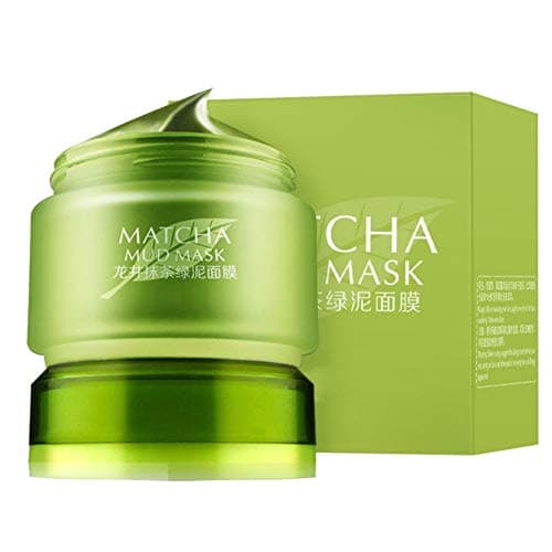 Green Tea Matcha Mud Mask, Moisturizing Balance Oil & Water, Shrinking Cleaning Pores, Removes Blackheads & Acne, Whitening Face Mask