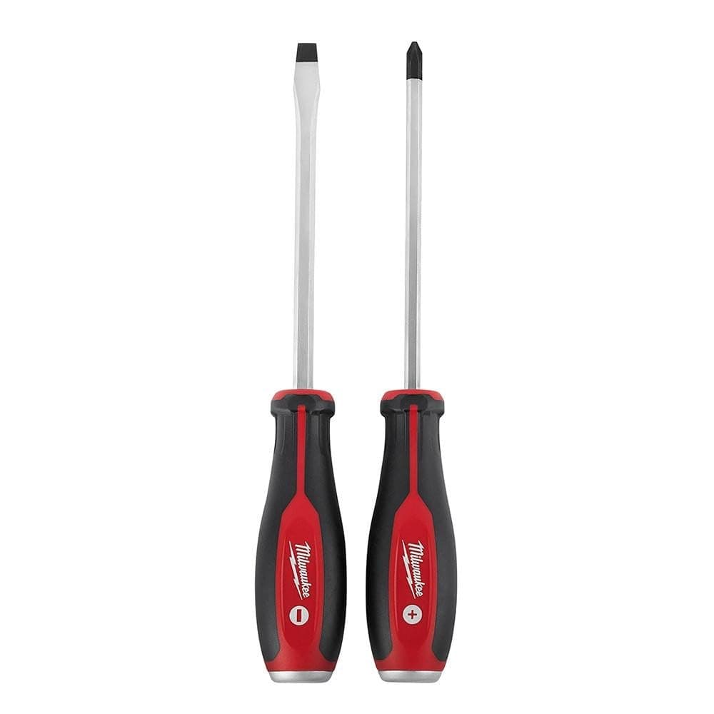 Milwaukee 48-22-2702 2 Piece Demolition Slotted and Phillips Head Screwdriver Set W/Steel Endcaps