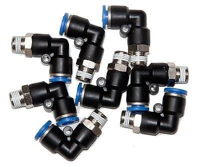 10 Pieces Pneumatic 1/4" Tube x 1/8" NPT Swivel"L" Push to Connect Fitting