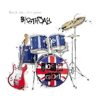 Rock On... It's Your Birthday' - Drum Kit Birthday Card by Just Josh