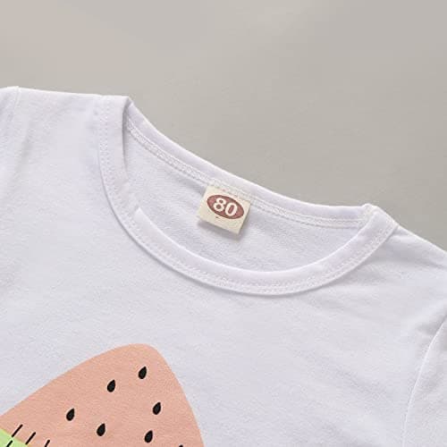 Goodplayer Toddler Baby Girls Summer Clothes Set Kids Watermelon Print T-shirt Short Sets Outfits for 1-4 Years Old