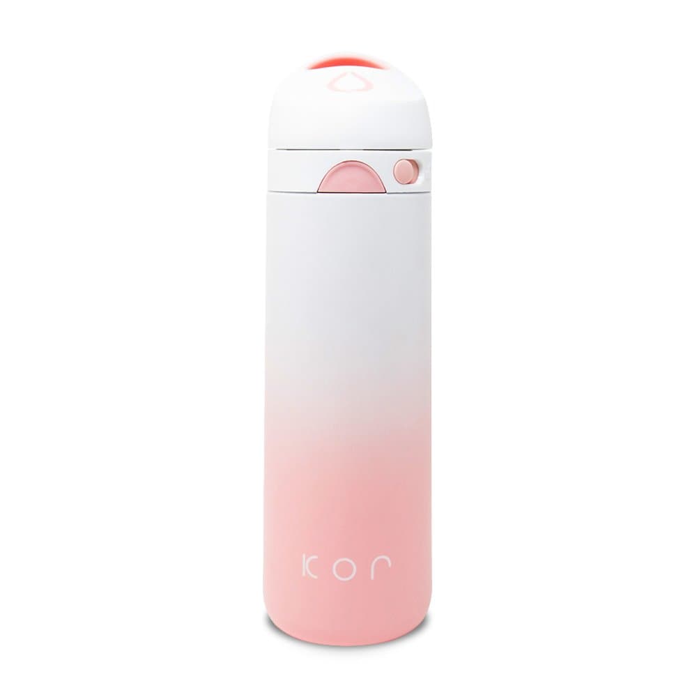 KOR Devi | Double Walled Insulated Vacuum Sealed Stainless Steel Reusable Water Bottle | 600 ml ( 20 Oz) Leak Proof Pop Top w/ Lock and Handle | Perfect for Camping, Hiking, Travel, Gym and Sports