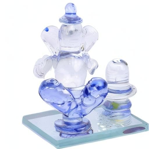 Jagriti Enterprise Crystal Ganesh with Shivling Design Idol Perfect for Pooja Mandir,Car Dashboard,Small Gifts Divine,Handcrafted Decorative, Ideal for Corporate Gifting.