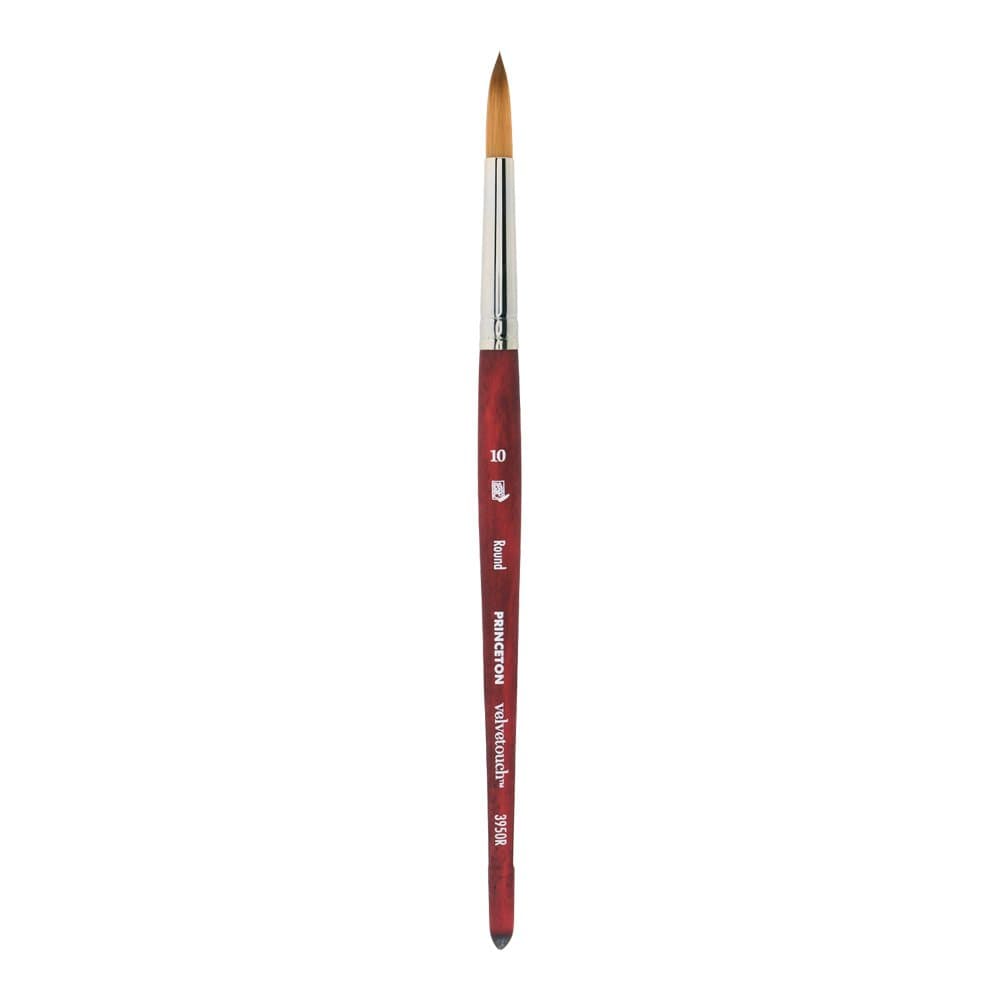 Princeton Velvetouch Round Brush, Synthetic, Short Handle, Size 10, 1 Count