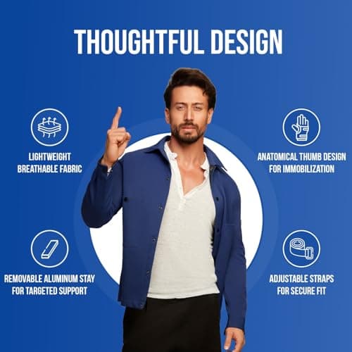 Leeford Thumb Splint | Wrist band for pain relief | Right and left hand support | Wrist Support | Thumb Spica Splint | Universal Size - Grey