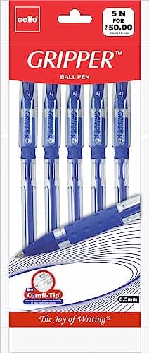 Cello Gripper-1 Ball Pen, Blue - Pack of 5