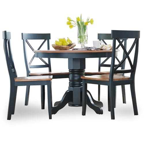 Home Styles Bishop Wood 5 Piece Dining Set in Black